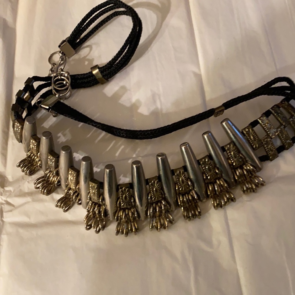 Vintage Multi Strings Fancy Ornate Studded Black … - image 1